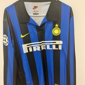 Nike Inter Milan Blue and Black Striped Jersey